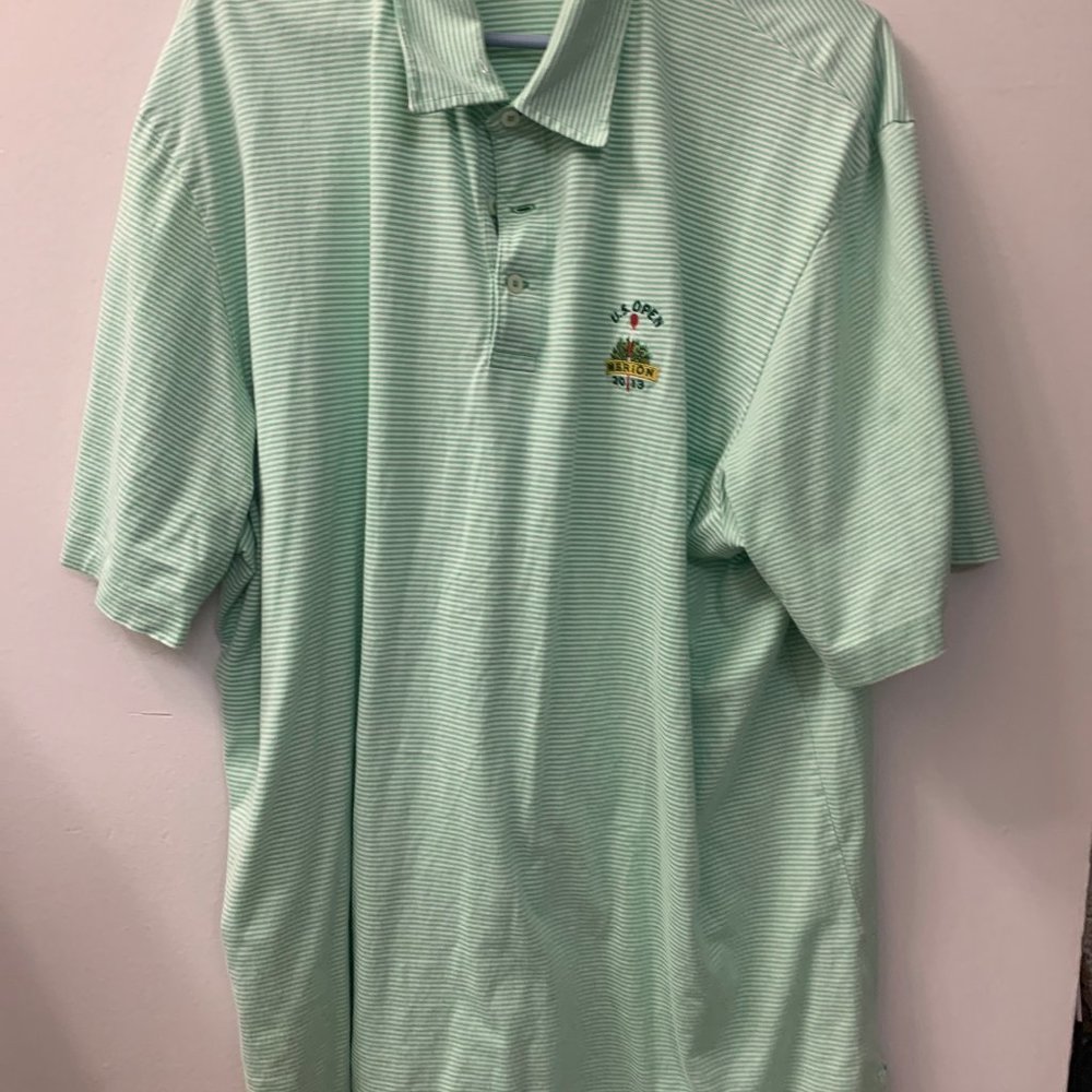 Polo Golf by Ralph Lauren Mens 2013 US Open Merion Striped Golf Shirt XXL